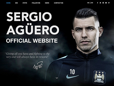 Official Website for Sergio Aguero aguero webdesign wix