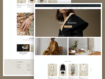 Flanerie | Fashion Homepage branding design dzoan ecommerce fashion flanerie lifestyle retailer style ui