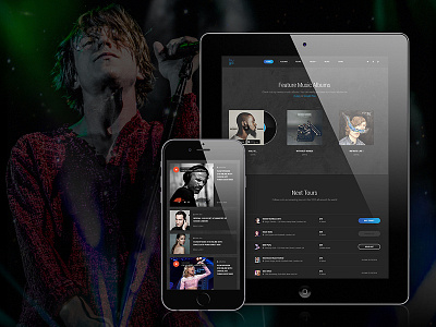 Hugo | Dark artist band dark dzoan hiphop hugo music musician psd rock theme wordpress