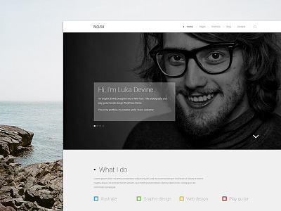 NOAH | Personal Site creative dzoan glass multi purpose noah psd tag theme transparent