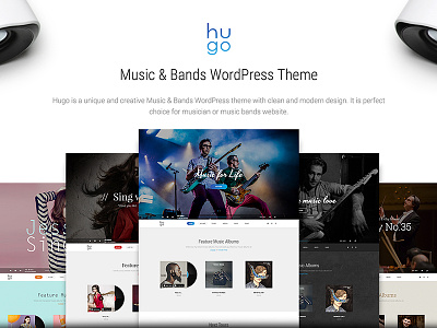 Hugo | Music & Bands WordPress Theme artist bands beautheme dzoan hugo music theme wordpress