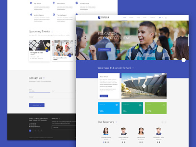 Lincoln | Homepage Demo college dzoan education homepage material design psd school theme university web design