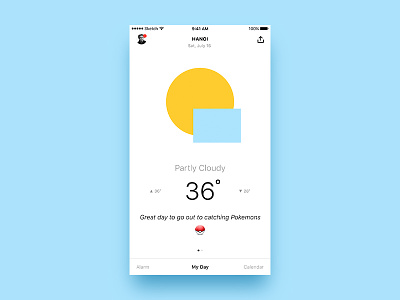 Weather Concept with Advices advice app cloudy dzoan pokemon sun ui ux weather