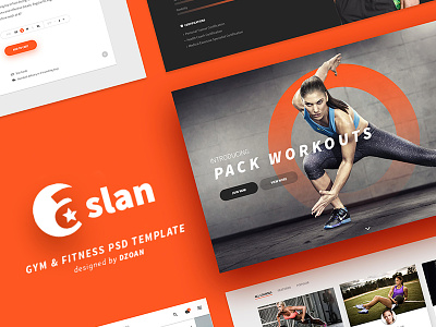 ASLAN | Gym & Fitness PSD Template aslan diffused shadow dzoan fitness gym healthy personal trainer psd sport tag trainer yoga