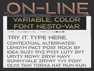 Variable, color font NestoVar color fonts colrv1 design font metal typeface typography variable fonts web design webfont