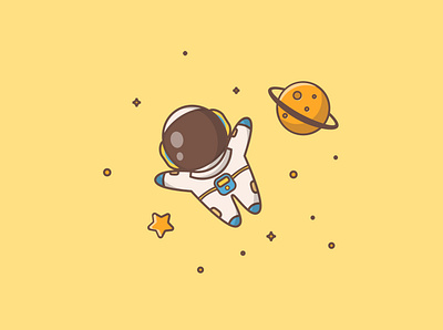 spaceman 2d astronaut color design illustraion mars motion pallete space spaceman star