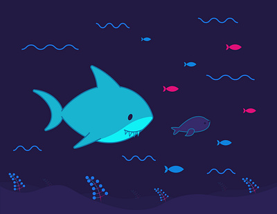 sea collection 3 2d animation design fish illustration motion sea shark ui vector