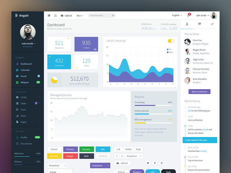 Be Angulr Angularjs Web App Template By Flatfull On Dribbble