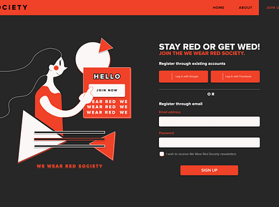 We Wear Red (Day 1 on Daily UI) design figma illustration ux vector web website