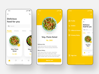 Food App app design figma minimal minimalist mobile mobile app mobile design mobile ui nirav niravjoshi ui uiux uiuxdesign ux vector vetti