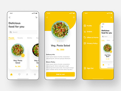 Food App app design figma minimal minimalist mobile mobile app mobile design mobile ui nirav niravjoshi ui uiux uiuxdesign ux vector vetti