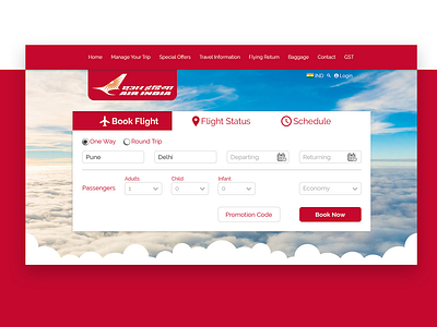 Air India website Redesign design flat icon illustration ui ux vector web website