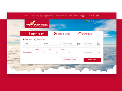 Air India website Redesign