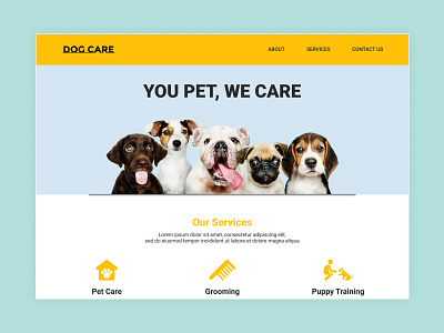 Dog Care Web adobe color design figma figmadesign flat icon illustration logo minimal nirav niravjoshi ui vector web website