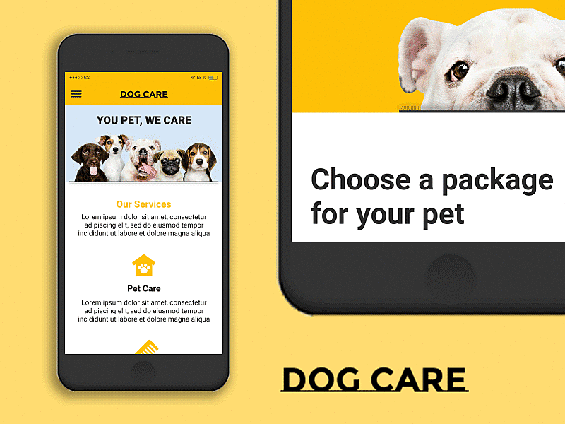 dog care animated gif animation design figma flat icon illustration logo minimal nirav niravjoshi photoshop responsive design responsive website design ui ux vector