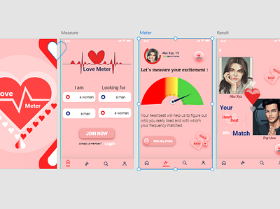 Love Meter adobe adobe xd app app design design illustration illustrator images imagination landingpage ui design uidesign uiux