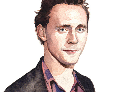 Tom Hiddleston actor illustration loki movie painting portrait thor watercolor