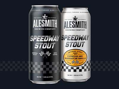 Speedway Stout beer can cars craft beer design flags grunge illustration packaging racing speedway vintage