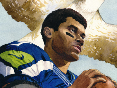 Seahawks football hawk illustration nfl painting seahawks seattle sports watercolor