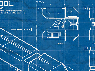 Matter Manipulator Poster blueprint gaming graphic design gun illustration merchandise poster schematic space tool video games