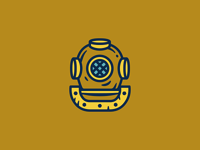 Diving Helmet brand diver diving helmet illustration logo maritime nautical ocean packaging sea vintage