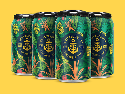 Pineapple Hefeweizen beer design drink floral flower fruit illustration jungle packaging pattern tropical