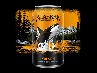 Alaskan Kölsch alaska beer can craft beer illustration killer whale ocean orca packaging redesign whale