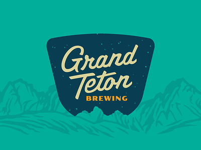Grand Teton Brewing badge beer branding craft beer design idaho illustration logo mountains redesign retro vintage