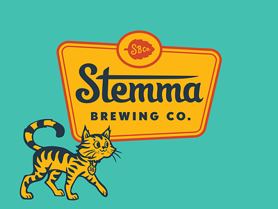 Stemma Brewing Co. beer branding cats craft beer cute design hops illustration logo packaging retro vintage