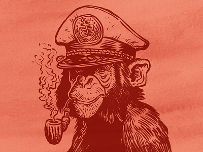 Sea Captain ape beer can captain chimpanzee craft beer hat illustration ink monkey packaging sea