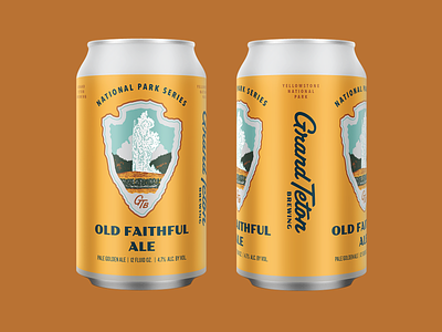 Old Faithful Ale beer can craft beer design geyser illustration national parks old faithful outdoors vintage yellowstone