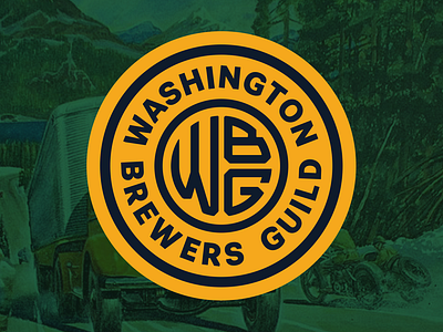 Washington Brewers Guild badge beer craft beer guild logo monogram pacific northwest rebrand vintage washington