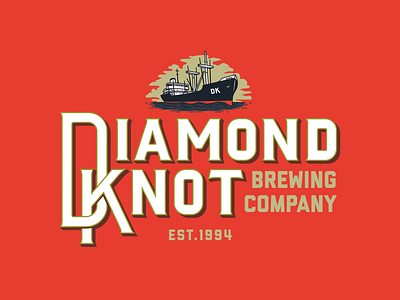 Diamond Knot Brewing Co. beer boat branding brewery craft beer illustration industrial lettering ocean redesign ship typography vintage