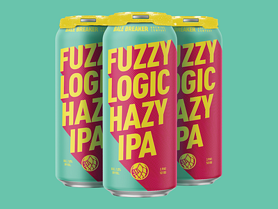 Fuzzy Logic beer bright can craft beer design geometric minimal modern packaging psychadelic