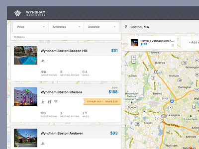 Hotel booking booking hotel location map shortlist sidebar ui