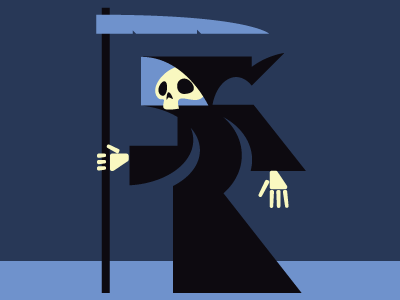 Reaper blue grim reaper halloween spooky yellow