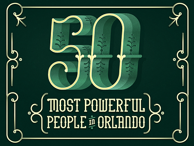 Fifty 50 numeral orlando typography