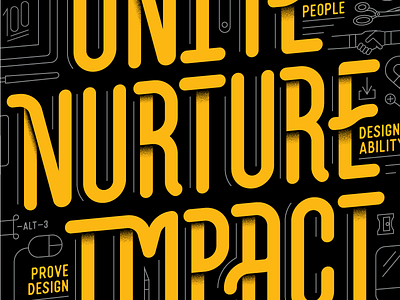 Unite Nurture Impact custom type type treatment typography yellow