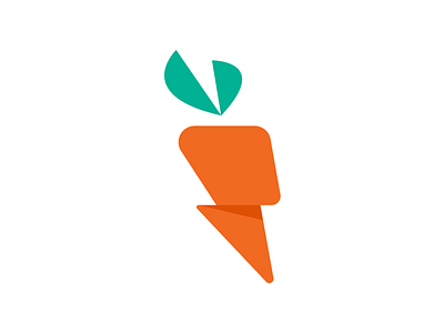 Carrot Logo carrot flash lightning logo
