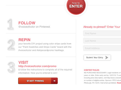 Pinterest Promo Web Form design form marketing pinterest promo red responsive web