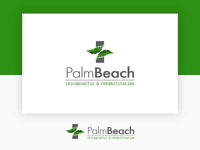 Palm Beach Chiropractic & Rehabilitation Logo chiropractic design freelance identity leaf logo palm beach rehabilitation