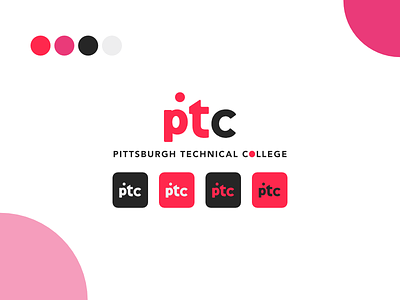 PTC Logo college design identity institution logo simple technical