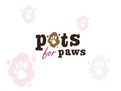 Pots for Paws Logo brand design dog freelance graphic design identity logo paw pot