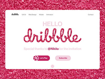 Hello Dribbble! dribbble figma hello dribbble main page pink web