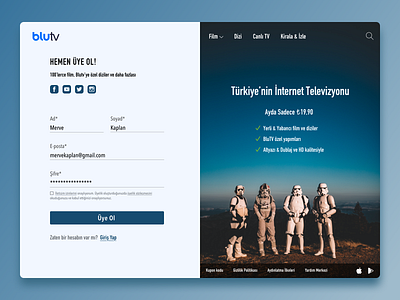 Blutv Redesign blutv login movie signup ui uidesign ux uxdesign web website website design websites