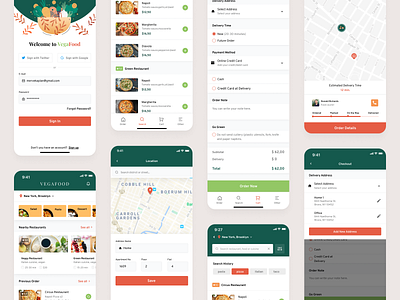 VegaFood- Delivery App delivery app design food food app food app design ui uidesign ux vegan vegetarian