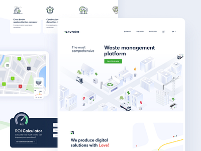 Evreka : Homepage design homepage illustration recycle ui ux waste management web website
