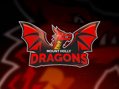 Mount Holly Dragons Mascot athletic logo branding character design dragon identity design illustration logo mascot sports branding vector art