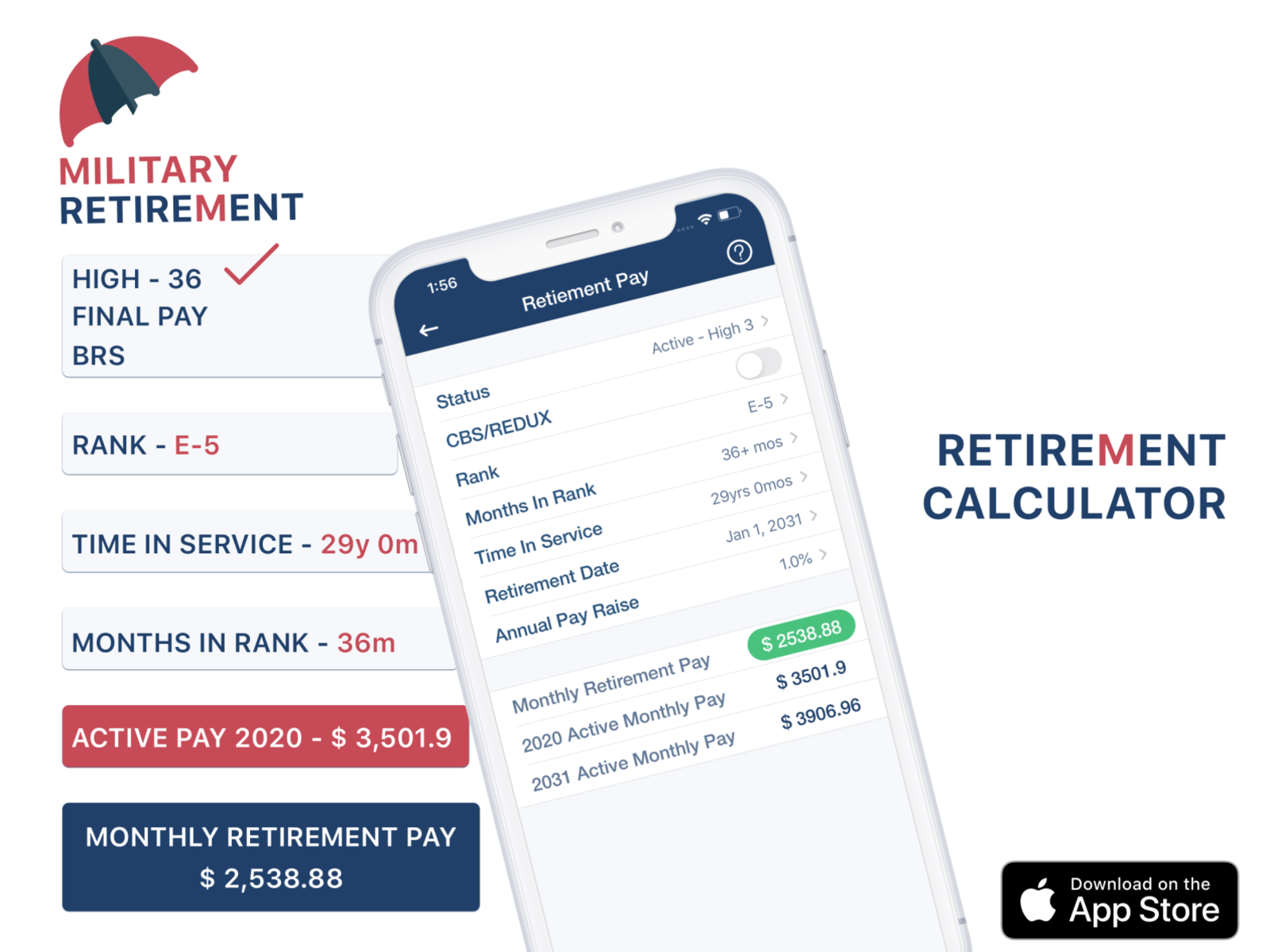 Military Retirement Calculator Ios App By Harjot Singh On Dribbble