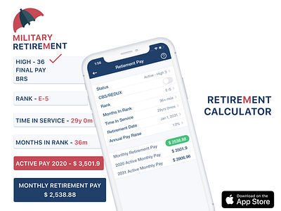 Military Retirement Calculator iOS App